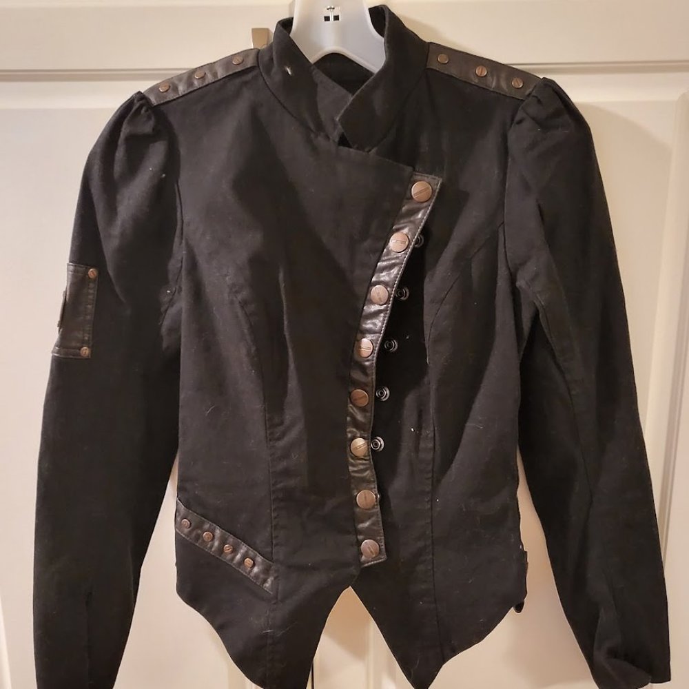 Lip Service Steampunk Brass Detailed Goth Side Snap Jacket Size Small